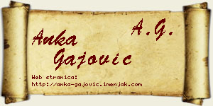 Anka Gajović vizit kartica